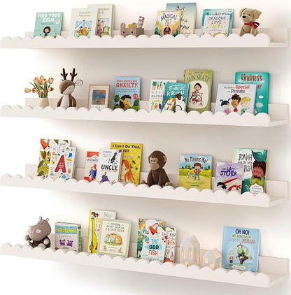 Shario Nursery Book Shelves, Scalloped Shelves, Wall Book Shelves by Shario