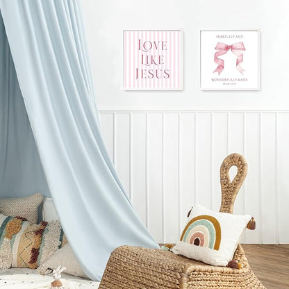 LARTSFRO Coquette Pink Bow Jesus Wall Art Decor Posters, Light Pink Bow - Image 5