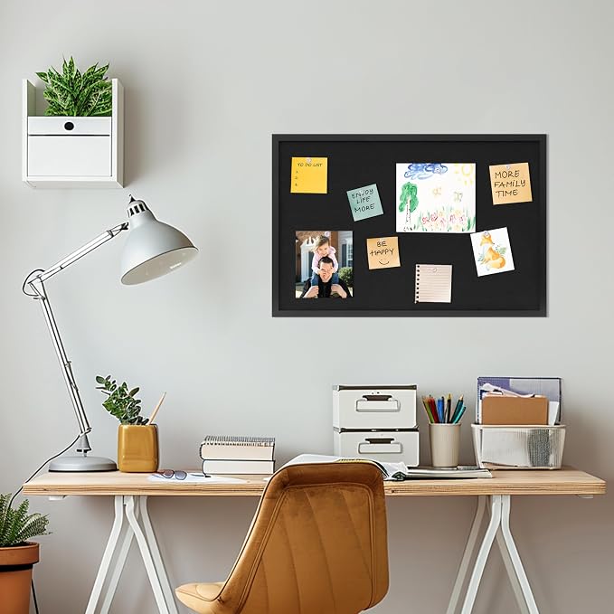 DAHAPYBOO Cork Board with Linen Black, Bulletin Board 30"x20", Corkboards - Image 6