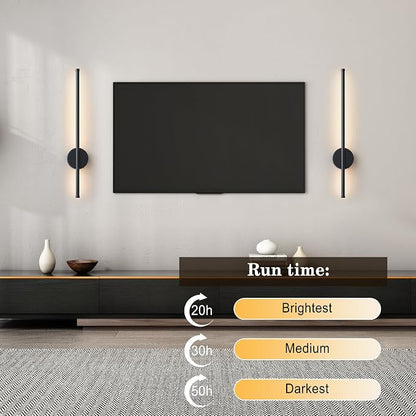 Battery Operated Modern Wall Sconces, Dimmable Wireless Wall Light Set of Two - Image 4