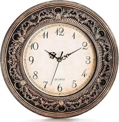 Pumtus Plastic Silent Wall Clock, 13 Inch Vintage Battery Operated Wall Clocks by Pumtus