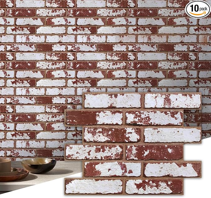 Commomy 3D Peel and Stick Brick, Ultralight Thin PVC Faux Brick Wall Panels by CommomyDecor