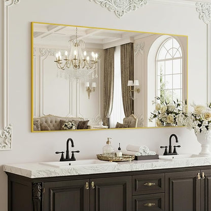 FICTOR Bathroom Vanity Mirror-Gold, 48x30 Inch, Shatterproof & Anti-Rust by FICTOR