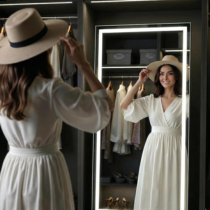 Full Length Mirror with Lights, Full Body Dressing Standing Mirrors with - Image 2