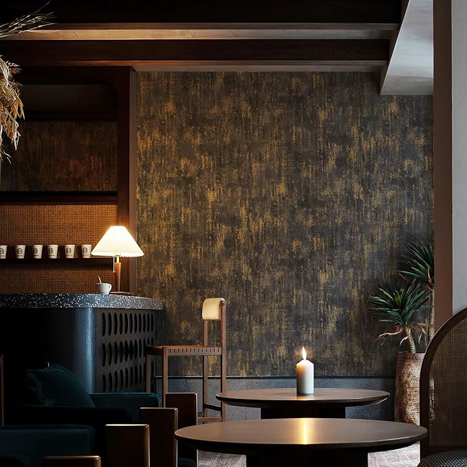 JiffDiff Vintage Metallic Peel and Stick Wallpaper Industrial Metallic Concrete - Image 2