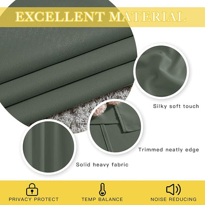 NICETOWN Blackout Curtain Window Treatment Thermal Curtain Solid Grommet Room - Image 5