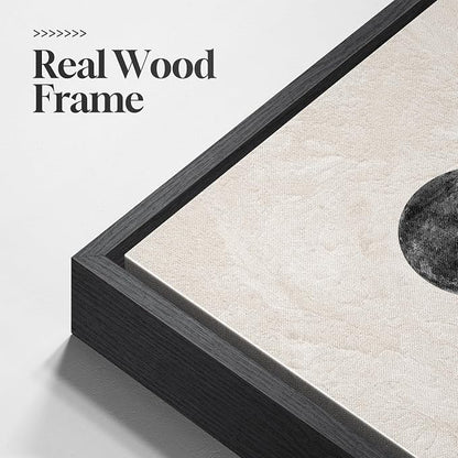 Large Framed Black and White Abstract Wall Art, Abstract Mountain and Moon - Image 6