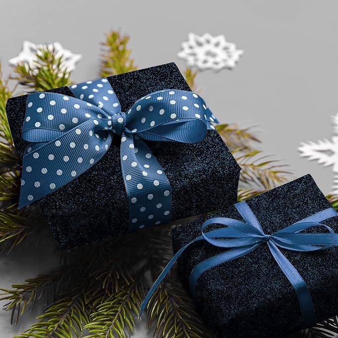 CRE8TIVE Black Blue Glitter Wallpaper Stick and Peel 8"x354" Glitter Wallpaper - Image 7