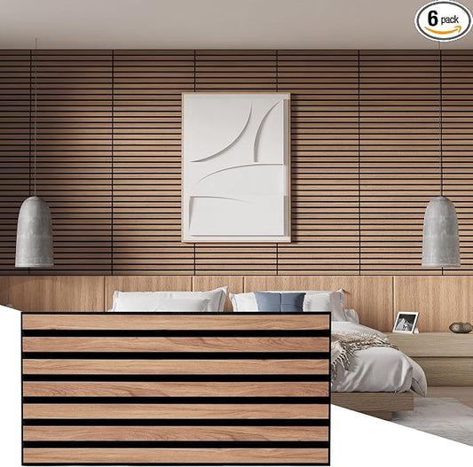 Wall!Supply 3D Soundproof Wall Panels – Acoustic Walnut Finish – EPS Foam by WallSupply