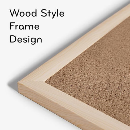 U Brands Cork Bulletin Board, Light Birch Wood Frame - Image 3