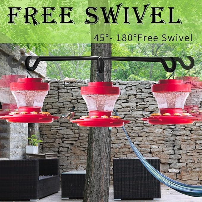 10 Inch Hanging Plant Holder, Wall Plant Hanger, Plant Hangers Outdoor, Swivel Plant Hanger, for Outdoor Hanging Bird Feeders, Wind Chimes, Plant Baskets, Black