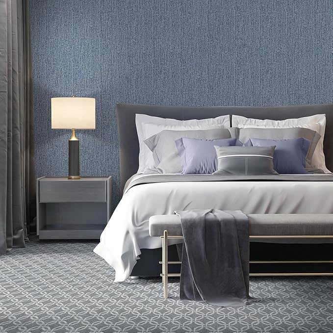 Grasscloth Peel and Stick Wallpaper Blue Contact Paper 15.7inch x 196.8inch - Image 7
