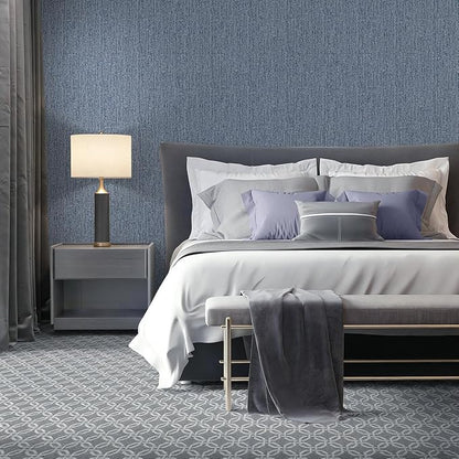 Grasscloth Peel and Stick Wallpaper Blue Contact Paper 15.7inch x 196.8inch - Image 7
