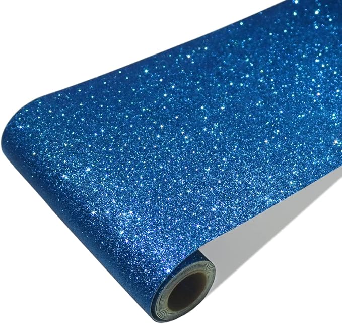CRE8TIVE Blue Glitter Wallpaper Border Peel and Stick Wall Border Decorative by CRE8TIVE