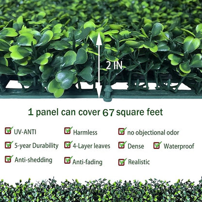 ODTORY Artificial Ivy Privacy Fence Wall Screen: 80X120 in UV-Anti Faux Boxwood - Image 3