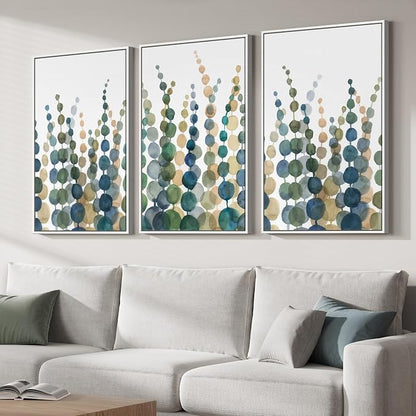 Framed Coastal Wall Art for Living Room, Large Modern Watercolor Botanical - Image 3