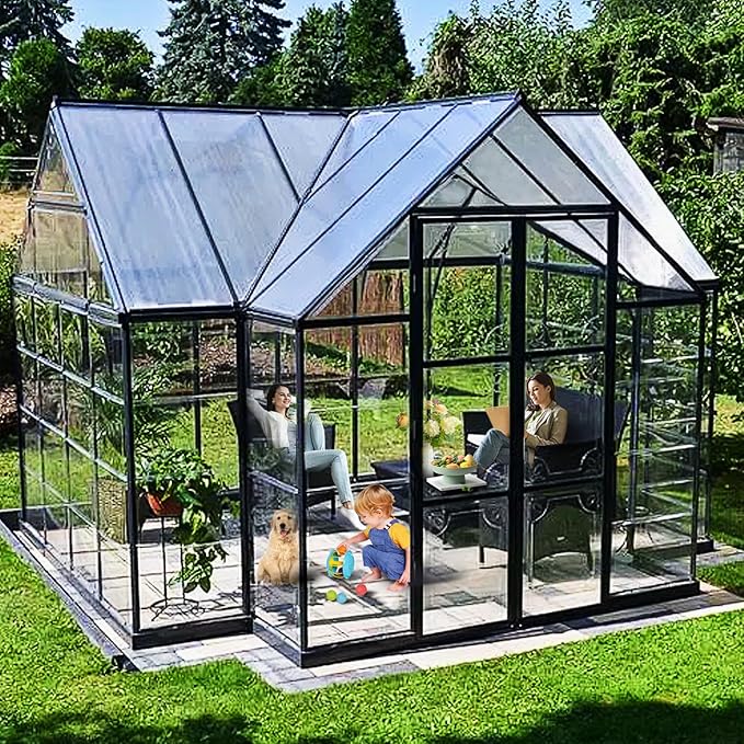 12 Pcs Polycarbonate Greenhouse Panels Waterproof UV Protected Polycarbonate Double Layer Polycarbonate Panels Sheet Corrugated Plastic for Greenhouse, Outdoor, Plant Stand Roof(4' x 2' x 0.24'')