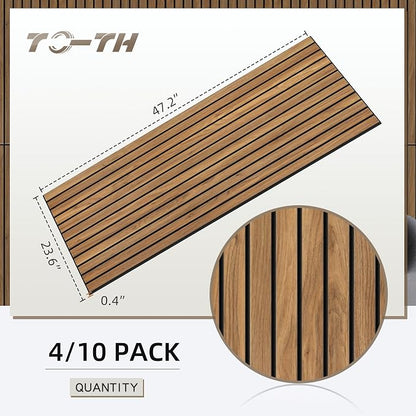 TO-TH Wood-Look Sound Panels, 4 Pack 47.2” x 23.6” Soundproof Wall Panels - Image 7