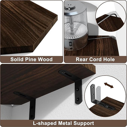 Alsonerbay Corner Shelf Wall Mount, Rustic Wood Shelves - Image 5