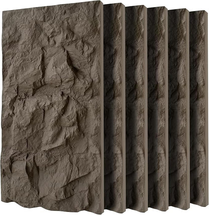 3D Faux Stone Wall Panels, Lightweight & Waterproof Accent Marble Rock Skin by Gahowlen