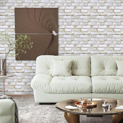 3D Faux Brick Wall Panels Peel and Stick, Small Brick-Look Textured Wall Sticker - Image 7