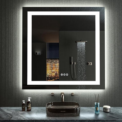 LOAAO 38"X38" LED Bathroom Mirror by LOAAO