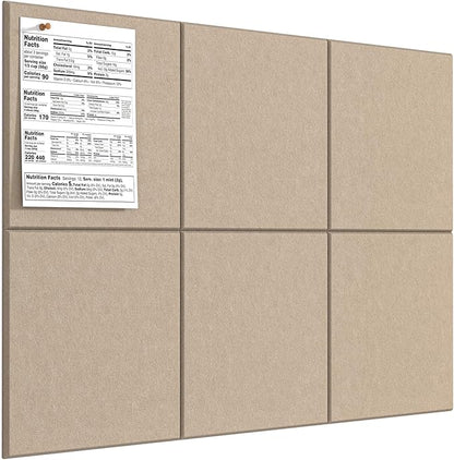 MaxGear Large Cork Board for Wall 36" x 24", Tan Bulletin Board, 6 Pack Felt by MaxGear
