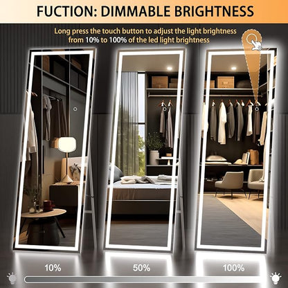 Hasipu Full Length Mirror with Lights, Full Body Dressing Hanging Mounted Mirror - Image 3