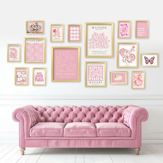 ANERZA 16 PCS Framed Pink Wall Art Decor, Matisse Wall Prints - Image 7