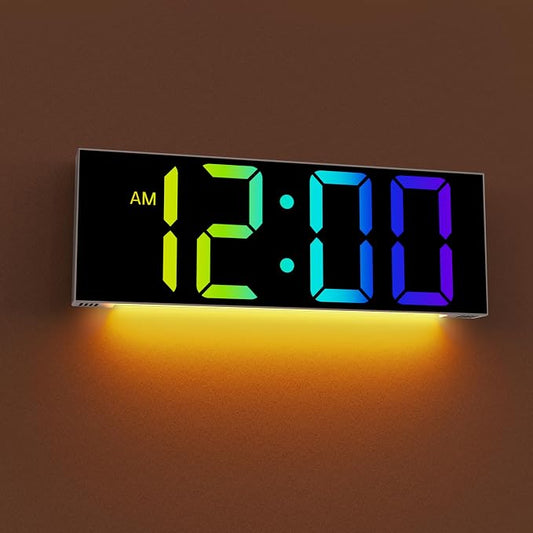 JALL 12'' Large Digital Wall Clock, Big LED Number Dispaly, RGB Colors by JALL