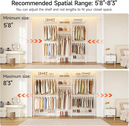 ONBRILL H3 Plus Expandable Wall Mounted Closet System, 5.7FT-8.2FT Closet - Image 4