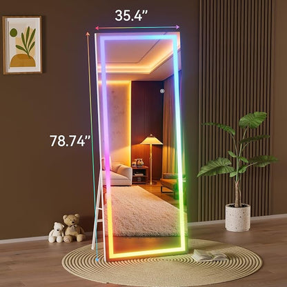 Hasipu 79"x35" LED RGB Bluetooth Full Length Mirror - Image 6