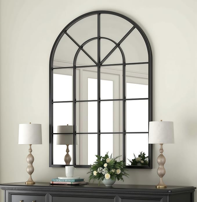 Arch Wall Mirror Mounted Decorative, Arched Window Pane Mirror by YourSpacePerfectlyReflected