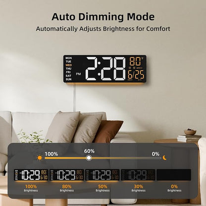 EASYERA 16.5" Large Digital Wall Clock - Image 7