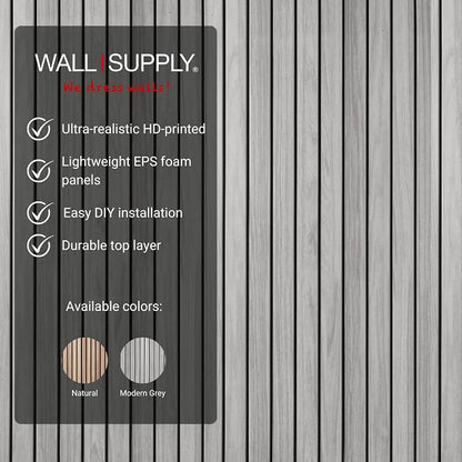 Wall!Supply Ultralight Linari Modern Grey EPS Foam Faux Wood 3D Wall Panels - Image 4