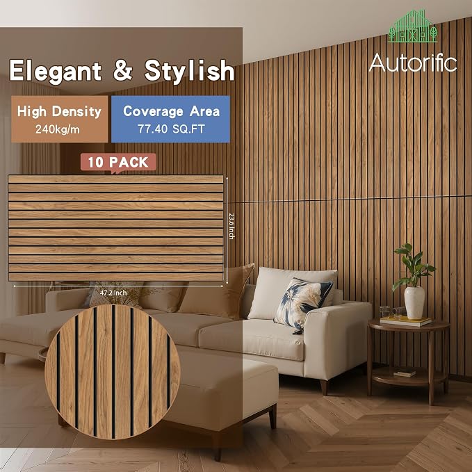 Wood Veneer Acoustic Panels, 4 Pack 47.2”x23.6” Sound Panels, Decorative Large - Image 4