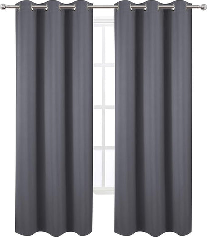 LEMOMO Grey Thermal Blackout Curtains/42 x 84 Inch/Set of 2 Panels Room - Image 2