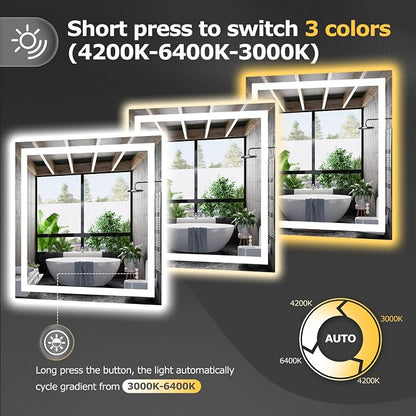 Hivone 36X36 LED Bathroom Mirror - Image 4
