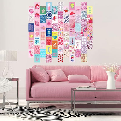 KBKBART 70pcs Preppy Room Decor, Aesthetic Pictures, Cute Trendy Pink Photo - Image 3