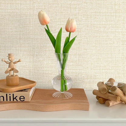 Beige Grasscloth Peel and Stick Wallpaper 17.3"x300" Faux Linen Textured - Image 3