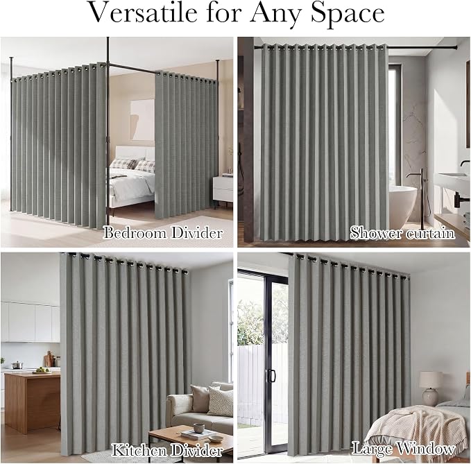 RYB HOME Accordion Style Room Divider Curtain-100% Blackout Folding Accordion - Image 8