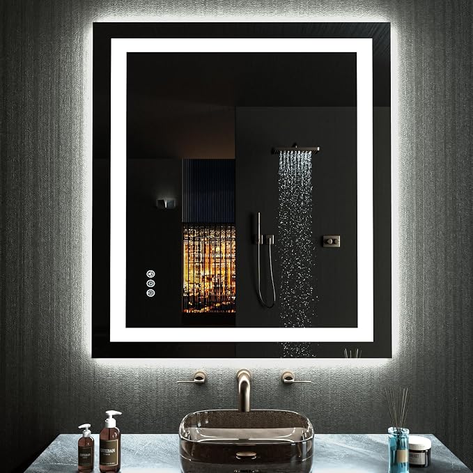LOAAO 28"X32" LED Bathroom Mirror - Image 8