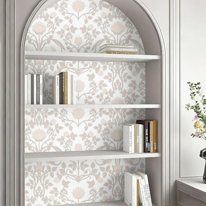 YXTII 17.3" × 393.7" Pink Peel and Stick Wallpaper, Floral Wallpaper - Image 5