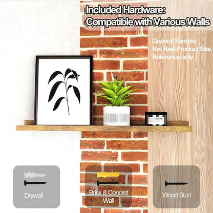Small Floating Shelves for Wall Decor, Wall Mounted Wood Shelf for Bedroom - Image 4