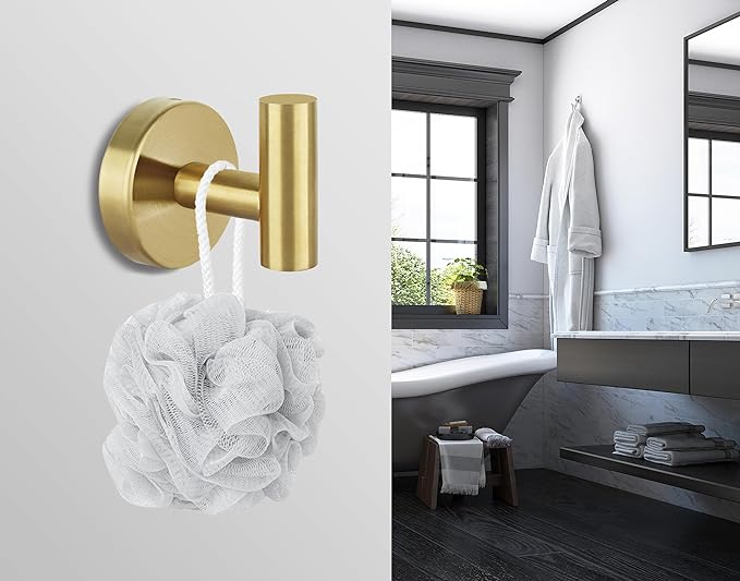 8 Pcs Bathroom Robe Towel Hooks Coat Wall Hook Stainless Steel Heavy Duty Door - Image 5