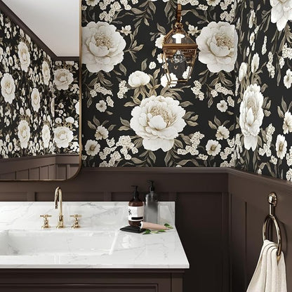 Laatse Boho Wallpaper Peel and Stick Dark Floral Wallpaper - Image 7