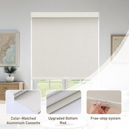 AOSKY Custom Linen Roller Blinds Shades - Image 3