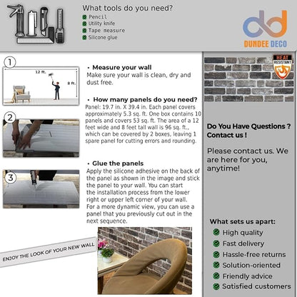 Dundee Deco 3D Wall Panels Faux Brick - Image 6