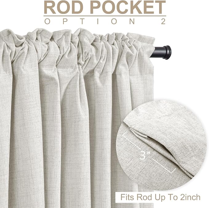 100% Blackout Shield Linen Blackout Curtains - Image 5