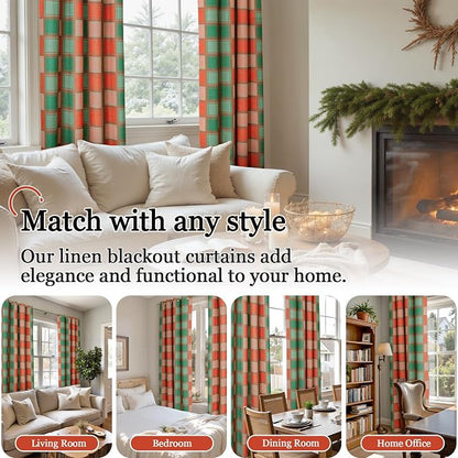 Lajode Red and Green Curtains for Living Room - Image 3